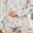 thumbnail image 2 of LYCY Womens Pajama Sets Floral Print, Long Sleeve Button Down Pajamas Set for Women Soft Sleepwear Pjs 2 piece Loungewear, (Pink Rose, Medium, 2 of 6