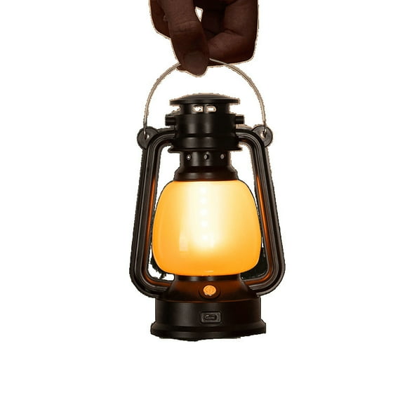 Rustic farmhouse accent electric lantern oil lamp with LED bulb Matt black bedside lamps Antique light Study room 7.5-inch tall cabinet Kitchen Vine Restaurant