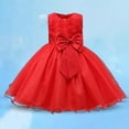 thumbnail image 3 of HUANBAI Girls Dresses Party Christmas Tutu Dress For Toddler Baby Formal Occasion Puffy Outfit T-Shirt Dress 18-24 Months, 3 of 4