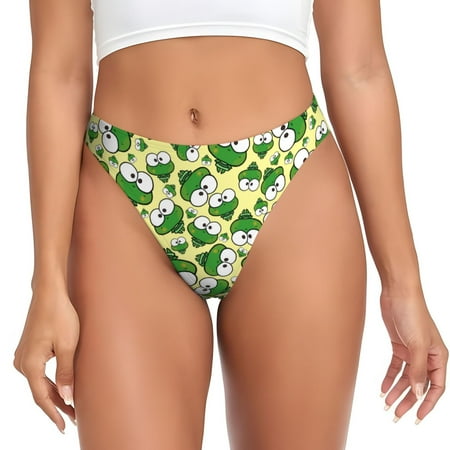 Qokaie Cartoon Frogs Printed Women s Cotton Thong Underwear  Sexy Breathable Panties G-string-X-Large