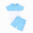 thumbnail image 4 of TOWED22 Infant Toddler Boy Summer Outfit Set Short Sleeve Print Tee Shorts Play Clothes 12 Months-4T Blue,5-6 Y, 4 of 4
