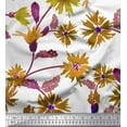thumbnail image 1 of Soimoi Velvet Fabric Leaves & Aster Flower Printed Craft Fabric by the Yard 58 Inch Wide, 1 of 1