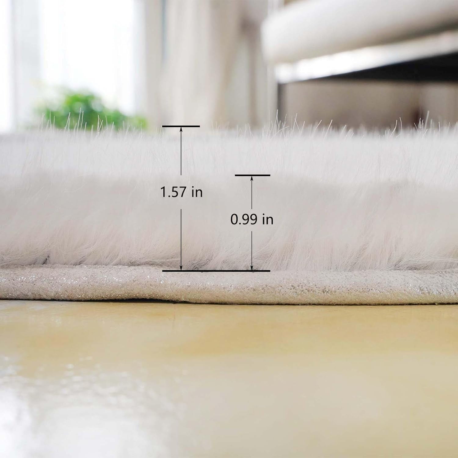 inchgrass Round Fur Rug Starry Black Core Faux Fur Rug 6ft Grey Circle Rugs for Living Room Machine Washable Round Area Rug Plush Shag Rug for Bedroom Fluffy Round Dining Room Rug