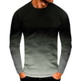 thumbnail image 2 of DDAPJ pyju Men's Gradient T-shirt Long Sleeve Crewneck Tee Tops Lightweight Stretch Workout Muscle Tees Basic Casual Athletic Tshirts Gray L, 2 of 3