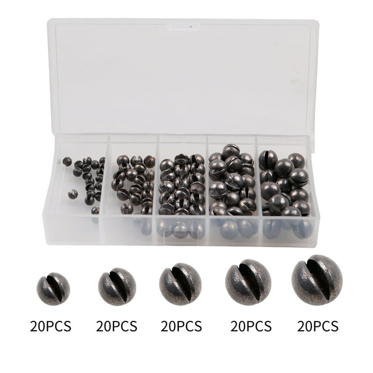 SPRING PARK 100Pcs Cannonball Fishing Open Bite Weights Sinkers