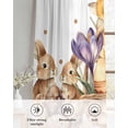 thumbnail image 6 of Easter Bunny Sheer Curtains 84 Inch Length 2 Panels Set for Living Room/Bedroom, Brown Eggs Floral Rabbits Farmhouse Dots Plaid Kitchen Curtains Grommet Curtains Window Treatments 52"x84"x2, 6 of 7