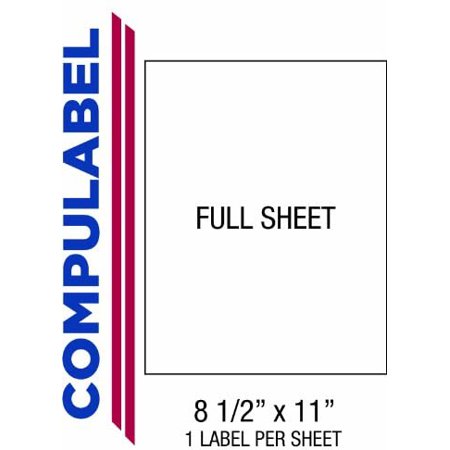 Compulabel Full Sheet Labels for Laser and Inkjet Printers, 8 1/2 x 11 ...