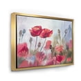 thumbnail image 3 of Blossoming Red Poppies In The Meadow 20 in x 12 in Framed Painting Canvas Art Print, by Designart, 3 of 5
