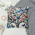 thumbnail image 2 of JEUXUS Colorful Butterfly Trees Watercolor Short Plush Pillowcase for Car Couch Bedroom White, 2 of 5