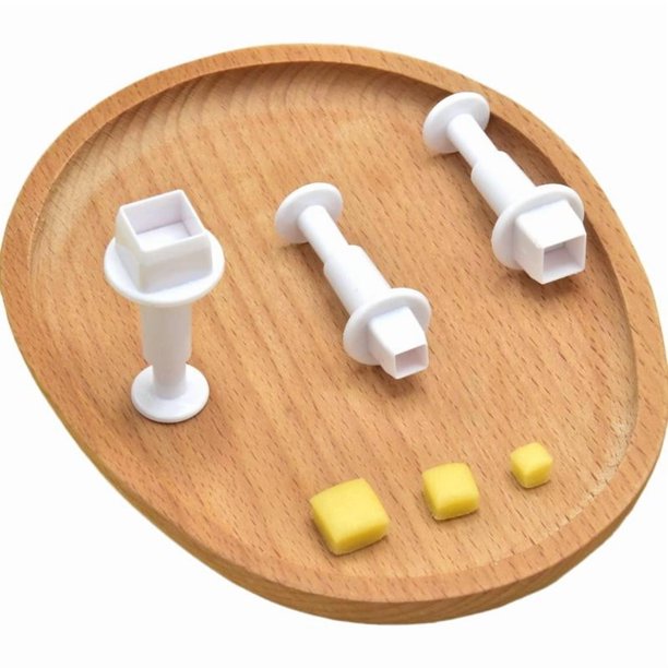 Plunger Cutter Set for Cake Decorating, Spring-Loaded Fondant Cookie Mold, Heart/Star/Square/Round Sugar Craft Press, DIY Baking Tools for Christmas