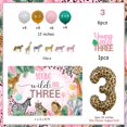 thumbnail image 6 of Young Wild And Three Decorations Girl, Cheetah Jungle Safari Theme 3rd Birthday Decorations, Balloons Backdrop Happy Birthday Banner Animal Cupcake Cake Toppers Leopard Number 3 Foil Balloon, 6 of 6