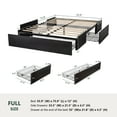thumbnail image 5 of Amolife Full Size Faux Leather Platform Bed Frame with 3 Storage Drawers, Black, 5 of 8