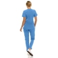 thumbnail image 2 of Saint Scrubs Women’s Premium 9-Pocket Scrub Set – Modern Fit Soft V-Neck Top & Tapered Straight-Leg Medical Scrub Pants, Ceil, Extra Large, 2 of 4