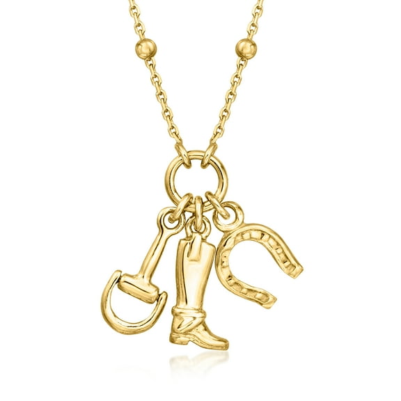 Ross-Simons Italian 18kt Gold Over Sterling Southwestern Charm Necklace, Women's, Adult