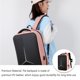 thumbnail image 3 of Jumpingount para portátil, impermeable, de gran capacidad, de PU, para mujer, para ordenador portátil, con carga USB, reemplazo de para Mochilas Rosado Jumpingount AP012174-04, 3 of 6