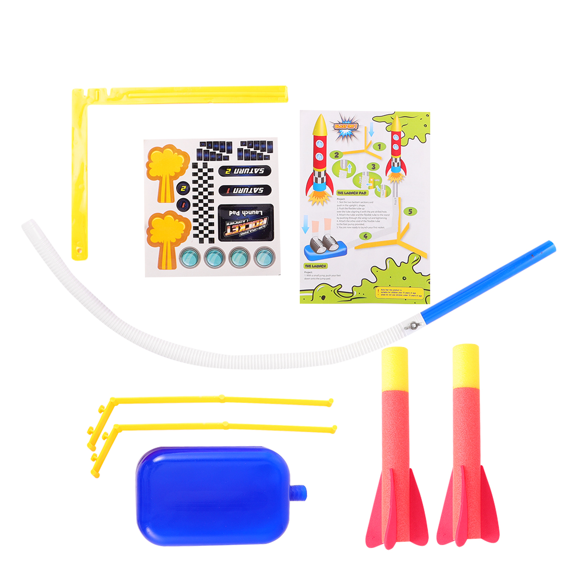 Children Pneumatic Rocket Launcher Toy Soft EVA Pump Toys Creative