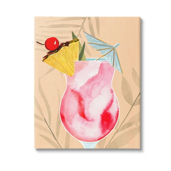 Stupell Industries Fruity Cocktail Drink Food & Beverage Painting Gallery Wrapped Canvas Art Print Wall Art, 16 x 20