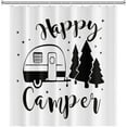 thumbnail image 3 of 72x84inch Happy Camper RV Shower Curtain for Camper Trailer Forest Camping Outdoor Adventure Theme RV Bath Curtain for Bathroom Decor Bathroom Set with Hooks Waterproof Fabric, 3 of 5