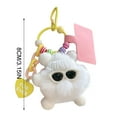 thumbnail image 3 of Cute Plush Keychain with Knit Hat & Sunglasses, Soft Charm for Backpacks and Keys, 3 of 7