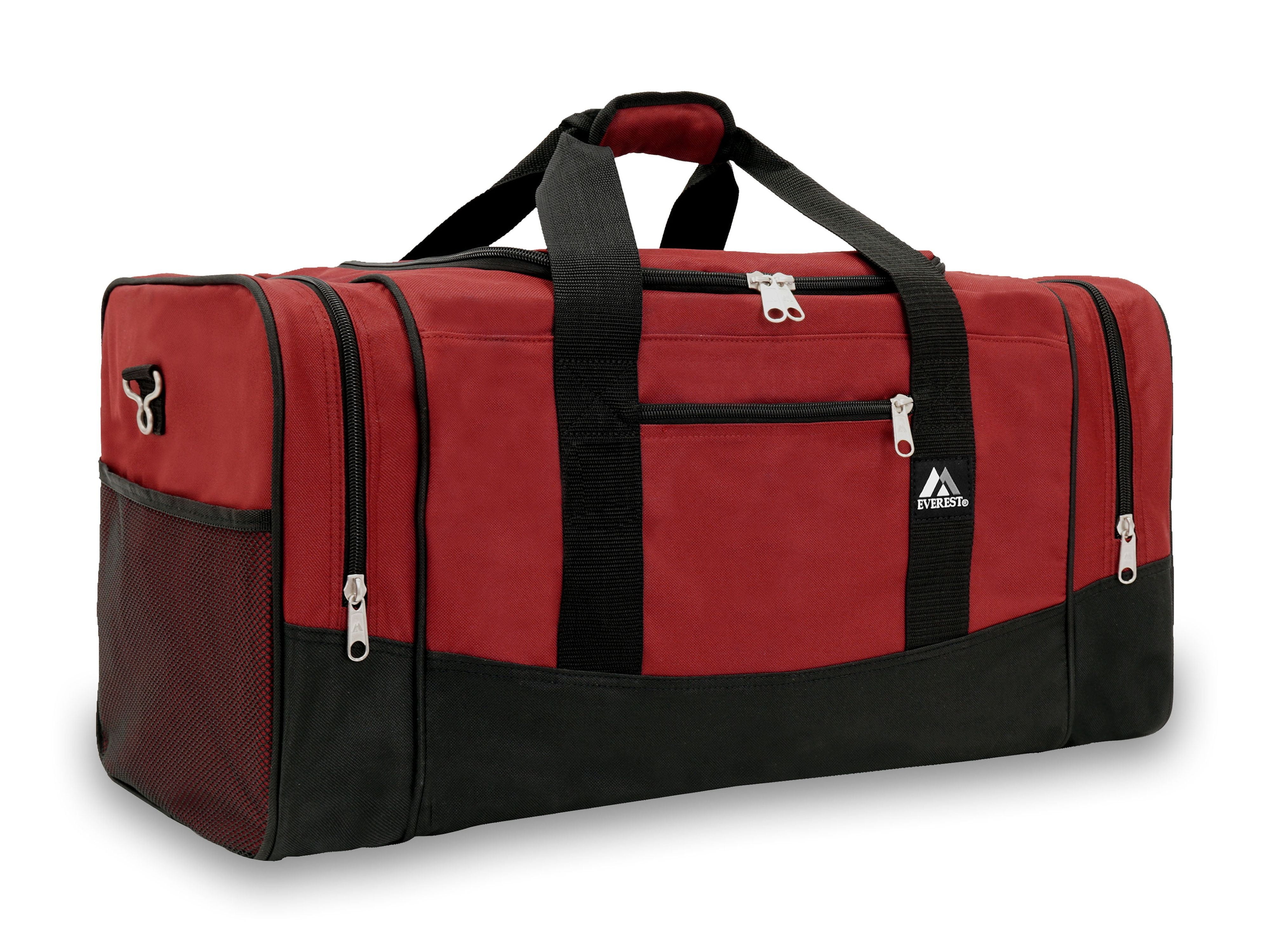 Everest Unisex Sporty Gear Duffel Bag - Large Burgundy