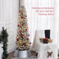 thumbnail image 4 of HOMCOM 6 Foot Snow Flocked Artificial Pencil Christmas Tree with Lights, 4 of 10