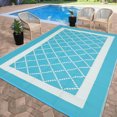 thumbnail image 3 of Garvee Outdoor Rug 9'x12' Waterproof Rug for Patios, Reversible Plastic Straw Rug Camping Carpet Mats for RV, Picnic, Backyard, Balcony, Porch, Beach, Light Blue, 3 of 8