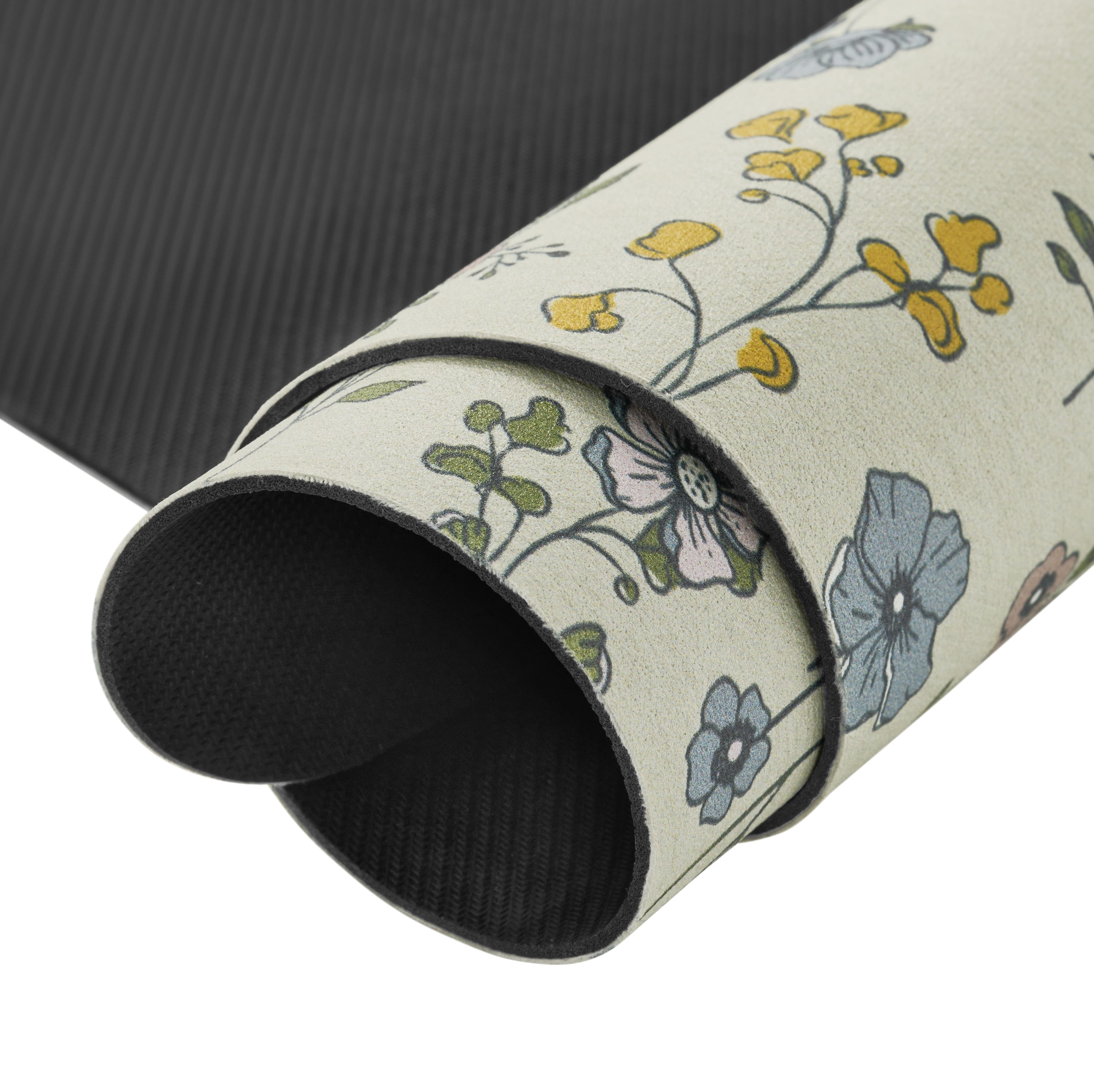 Beautiful Kitchen Botanical Dish Drying Mat with Bottom Grip and Highly Absorbent, Floral