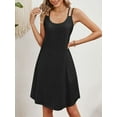 thumbnail image 6 of Deago Women's Summer Dresses Loose V Neck Sleeveless Spaghetti Strap Sundress Beach Cover up Tank Dress with Eyelet (Black, 2XL), 6 of 9