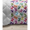 thumbnail image 3 of Butterfly Down Alternative Comforter, Vibrant Animals Psychedelic Sixties Inspired Color Palette Nature Illustration, Microfiber Quilt for All Season, 5 Sizes, Multicolor, by Ambesonne, 3 of 3
