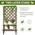 thumbnail image 3 of Outsunny Outdoor Plant Stand, Wooden Tiered Plant Shelf with Trellis for  Climbing Vines, Ladder Flower Pot Display Stand for Patio Garden Balcony Living Room, 3 of 8