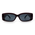 thumbnail image 5 of Womens Mod Rectangle Thick Beveled Plastic Minimal Fashion Sunglasses Red - Black, 5 of 8