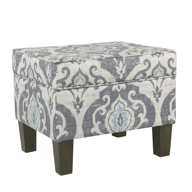 Otomana de almacenamiento HomePop K7646-A750 de tela azul Suri