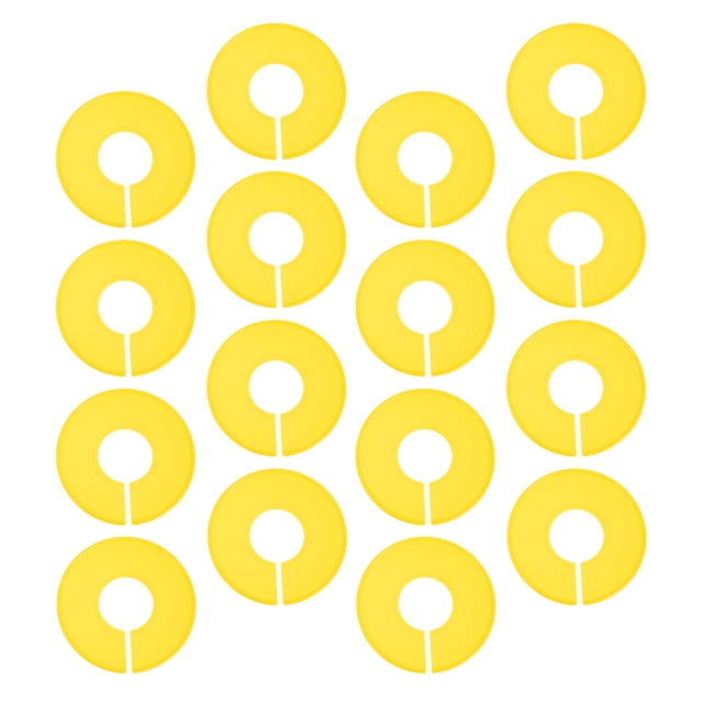 OFFIGAM 20Pcs Yellow Round Plastic Wardrobe Dividers for Clothing Size Sorting and Rack Organization