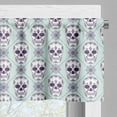 thumbnail image 3 of Ambesonne Geometric Valance Pack of 2, Floral Damask Skulls, 42"X12", Pale Blue Purple White, 3 of 5