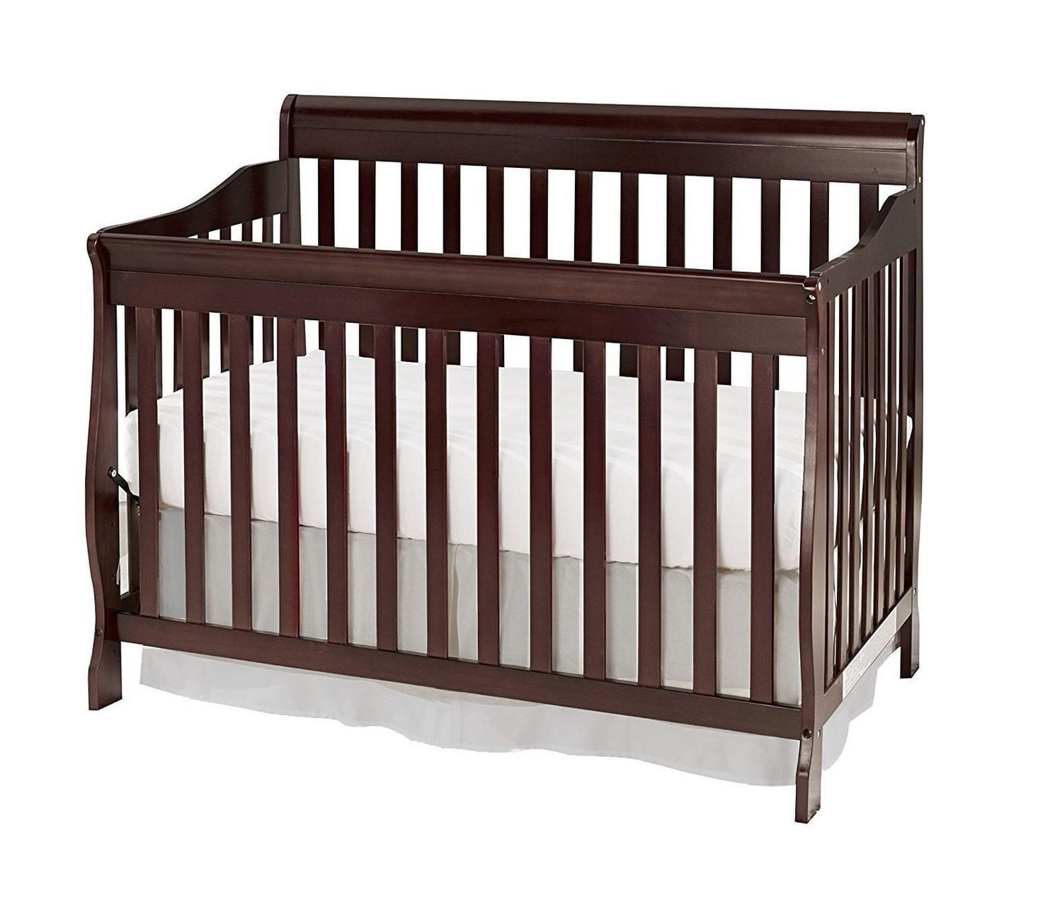 Lit de bébé 4-en-1 Sara Concord Baby Java + Matelas de lit de bébé - Paquet