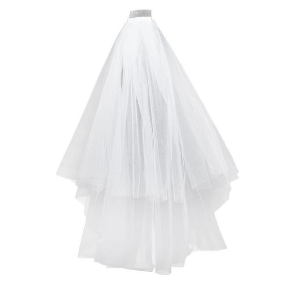 Velo de gasa hermoso elegante velo de decoración esponjoso multicapa para novia mujer dama (blanco)
