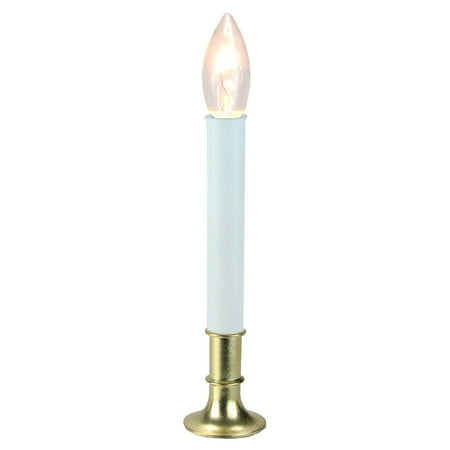 9" Brass Indoor Christmas Candle Lamp with Sensor - Clear C7 Light