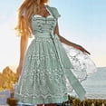 thumbnail image 2 of JTieacloth Dirndl Dresses Women, 3 Pcs Oktoberfest , Bavarian Dress for Halloween Carnival,Green, 2 of 7