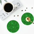 thumbnail image 5 of Kll Round Shape Drink Coasters Set Of 4,Pu Leather Absorbent Coasters Set Decorative Coffee Cup Coasters Housewarming Gift For Home Decor-Green Glitter, 5 of 9