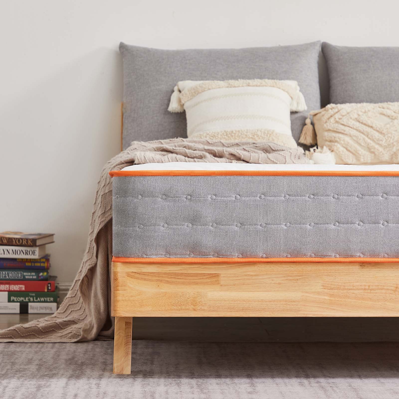 10 Inch Hybrid Mattress, Queen, Innerspring Bed Mattress, Pressuer Relief and Breathable, Bed in a box CertiPUR-US