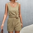 thumbnail image 4 of REORIAFEE Two Piece Outfits for Women Lounge Sets Going out Outfits Women's Spring Summer Tank Top Shorts Two Piece Casual Home Set Khaki L, 4 of 7