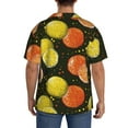 thumbnail image 5 of Wukai Orange Lemon Men's Casual Short-Sleeve Button Down Shirt - Lightweight Summer Dress Shirt for Daily Wear-X-Large, 5 of 7