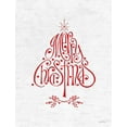 thumbnail image 2 of Lettered and Lined 15x18 White Modern Wood Framed Museum Art Print Titled - Merry Christmas Tree, 2 of 4
