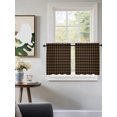thumbnail image 3 of Black Brown Buffalo Plaid Tier Curtains 36 Inch Length,Sheer Curtains for Bedroom Living Room Window Geometric Classic Checkered Short Kitchen Curtains Drapes for Small Half Window 27.5"x36" 2 Panels, 3 of 7
