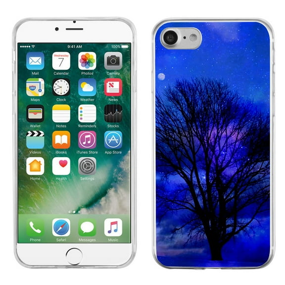Slim-Fit Case for Apple iPhone 8, OneToughShield ® Premium TPU Gel Phone Case - Night Tree
