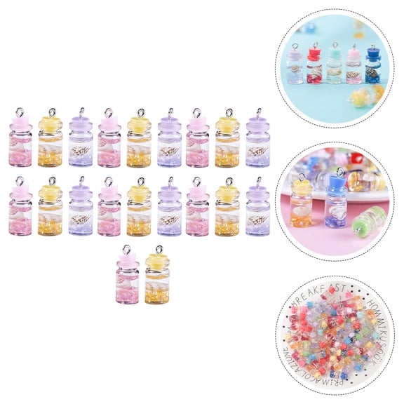 LOLIPPYY 20 Pieces Assorted Resin Wish Bottle Charms for Jewelry Making Craft Supplies Gifts for Hobbyists