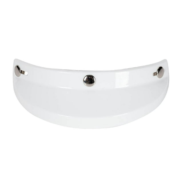 Visor, 3 Snap Retro Protector for Helmets with 3 Buttons White