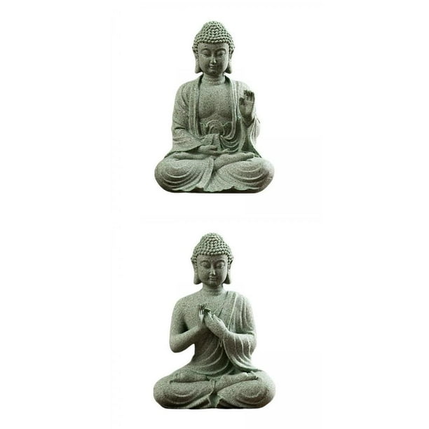 2 estatuas de Buda decorativas para porche, yoga, oficina al aire libre. EstiloF