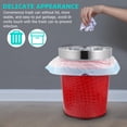 thumbnail image 4 of Retro Style Red Plastic, Leather Wastebasket with Stainless Steel Ring - 5L Capacity, 4 of 7