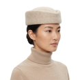 thumbnail image 7 of Hsqqdc Wool Blend Polyester Beige Vintage Stewardess Beret Hat 22-22.8 Inch Pillbox Headwear 1-Piece, 7 of 7